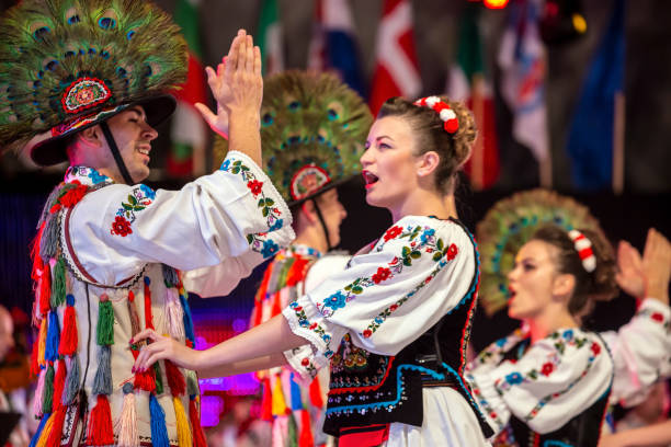 A group performing a traditional dance